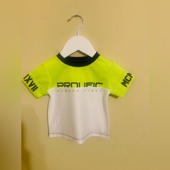 Baby Boys Multicolor 'Prolific' Embroidered Short Sleeve Mesh T-Shirt - Picture 1 of 4